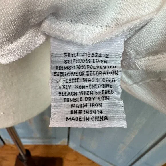 Johnny Was Gracey Linen Oversized Shirt White Sz S - Picture 9 of 15